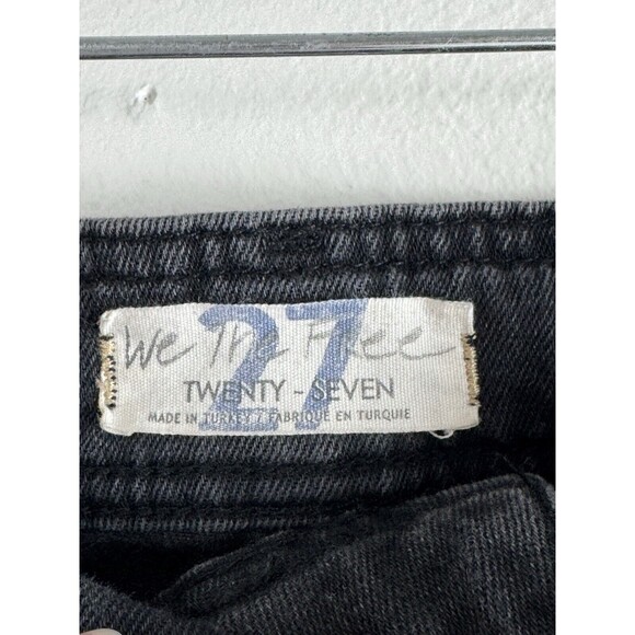 We The Free People Jeans Womens 27 Black Denim Bell Bottoms Retro High Waisted - Picture 3 of 6